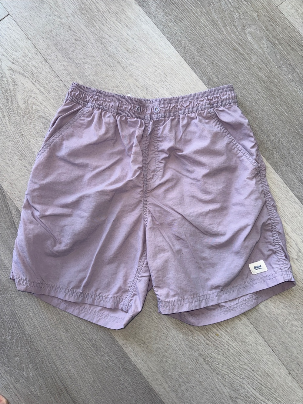 Latin Men's Lavender Casual Elastic Waist Shorts - swim trunks